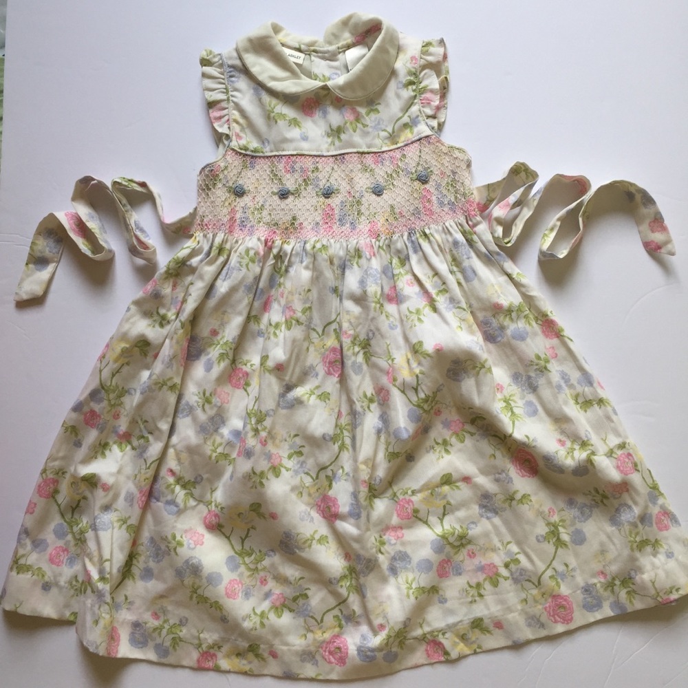 Vintage Laura Ashley Smocked Floral 4T Dress